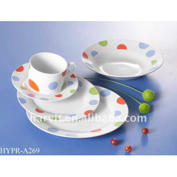 cute round porcelain tableware with polka dots dinnerware set